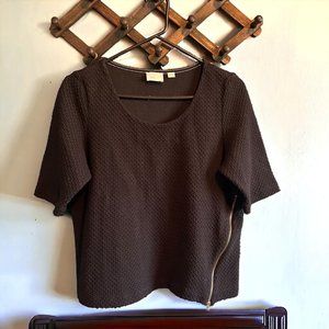 Anthropologie Postmark Black Classon Textured Top